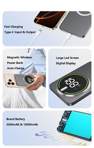 Électronique Grand Public Chargeur Rapide Sans Fil Banque De Puissance Magnétique 10000mAh Avec Affichage Led Portable <span class=keywords><strong>Mag</strong></span> Batterie Pack Pour iPhone - Product Image 4