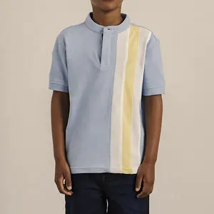 Wholesale Stripes Custom Embroidery Logo Classic Kids Boy Polo T Shirt