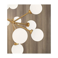 Lustre Classique Multi-bras en Verre Effet Boule, Éclairage Luciole, Lampe de Plafond Moderne de Luxe en Laiton pour Salon, Hôtel, Maison, Villa