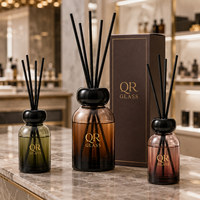 Diffuseur de parfum en verre rond de luxe avec logo personnalisé, 120 ml, flacon transparent pour la décoration de la maison, aromathérapie, diffuseur d'huiles essentielles