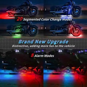 RGB + IC xe máy môi trường xung quanh ánh sáng Kit xe máy Đèn underglow Kit Dual-Zone chức năng điều khiển xe máy hệ thống chiếu sáng - Product Image 4