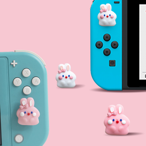 4XCute Little Rabbit Joystick Thumb Grips pour Nintendo Switch Controller Rubber Protective Joystick Cover Thumbstick Grip - Product Image 2
