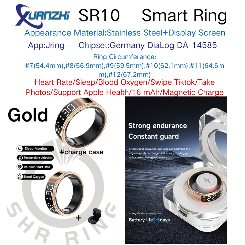 Xuanzhi-SR10-health-sleep-fitness-smart-ring-screen-display d'or
