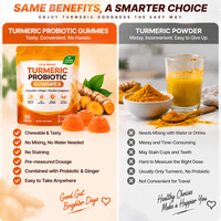 Gummies Probiotiques au Curcuma et au Gingembre pour la Santé Digestive et Intestinale, Supplément à base de Bacillus Coagulans, Sans Sucre, Végétalien, Marque Blanche