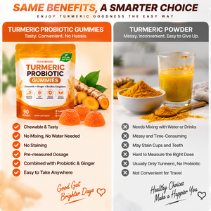 Gummies Probiotiques au Curcuma et au Gingembre pour la Santé Digestive et Intestinale, Supplément à base de Bacillus Coagulans, Sans Sucre, Végétalien, Marque Blanche - Product Image 4