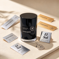 Étiquette métallique personnalisée de luxe avec logo pour flacon de parfum, plaque signalétique cosmétique, autocollant métallique adhésif pour emballage de parfum