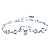 Bracelet en zircon cubique motif bois de cerf au design unique et original, bijou de main personnalisé pour couple, accessoire de mode pour poignet