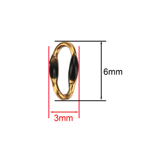 Stainless Steel PVD 18k Gold Plated Oval Shape Double-sides Enamel Chain Findings for <strong>Jewelry</strong> Making Accessory <strong>Supplies</strong> - Product Image 6