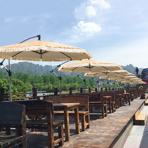 Double couche patio paille parapluie plage paille parapluies extérieur <span class=keywords><strong>table</strong></span> chaise <span class=keywords><strong>avec</strong></span> parapluie - Product Image 5