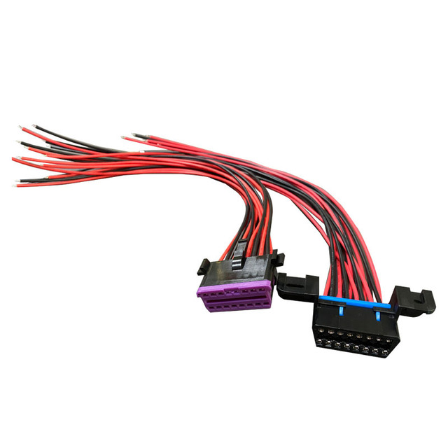 Professional Manufacturer OBD2 Car 1/2 OBD Line Modification Data Line Extension Line Wire Harness for Honda Toyota Buick
