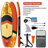 Vente flash : SUP gonflable ultra-large de 11' x 36" avec pompe, planche à pagaie géométrique ambrée super stable, kit complet