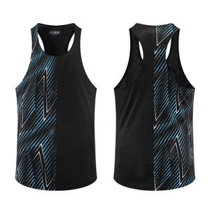 Camisetas sin mangas para hombre al por mayor, de secado rápido, transpirables, con estampado completo, estilo hip hop, para correr maratones, de punto, sublimadas - Product Image 4