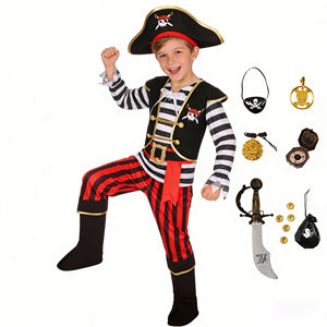 Conjunto de Disfraz de Capitán Pirata de Lujo para Niños Pequeños, Traje de Halloween con Pantalones y Mono - Product Image 3