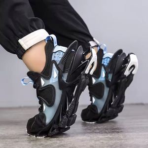 Nouvelle conception Chaussures de sport pour hommes, de basketball et de course, à lacets et à enfiler, avec empeigne en maille respirante, tendance mode, décontractées, antidérapantes, en EVA - Product Image 6