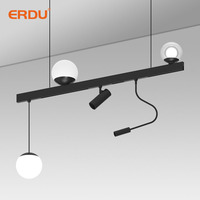 ERDU DC48V Luminaire de plafond encastré à rail magnétique en aluminium moderne LED COB Rail de piste Supermarché Éclairage de bureau