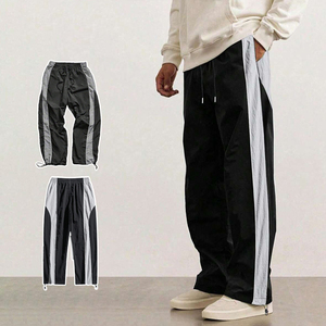 KingSen 100% Nylon Waterproof Loose-Fit Patchwork <b>Elastic</b> Waist Pants for Men OEM Streetwear Trousers Factory Wholesale - Product Image 1