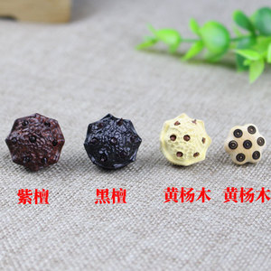 ลูกปัดจี้รูปดอกบัวไม้ ไม้จันทน์สีม่วง ไม้จันทน์สีดำ ไม้บ็อกซ์วูด งานฝีมือ DIY อุปกรณ์ตกแต่งเครื่องประดับ ขนาดกลาง - Product Image 1
