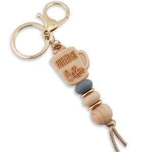 Llavero de cuentas de madera con cierre de mosquetón, colgante de ábaco de goma suave con diseño de dibujos animados, regalo para el Día del Maestro para botellas de agua y libros - Product Image 2