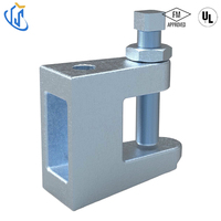FM pour pince de fixation sismique réglable homologuée QT450 en fonte ductile et acier au carbone, finition galvanisée M10/M12 pouces pour poutre en I