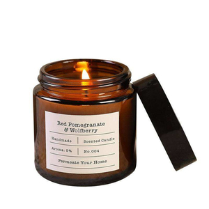 Venta al por Mayor de Frascos de Vidrio Vacíos para Velas de 100ml y 250ml, Transparentes/Ámbar, con Etiqueta Personalizada y Tapa Metálica - Product Image 2
