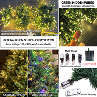 Árbol de Navidad Artificial Comercial con Ramas Articuladas de Abeto Clásico, con Luces LED Inteligentes de Colores Cambiantes y Atenuables, Certificado por UL