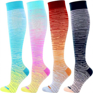 ถุงเท้าปั่นจักรยานแบบไล่เฉดสี BiLu สำหรับผู้หญิงและผู้ชาย ถุงเท้ากีฬาสำหรับปั่นจักรยานระบายอากาศได้ดี ถุงเท้ายาวสำหรับขี่จักรยานกลางแจ้ง - Product Image 1