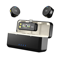 Microphone cravate sans fil M3, format rond discret, 2-en-1 avec appairage automatique et réduction de bruit IA, OEM ODM pour l'enregistrement vidéo YouTube TikTok