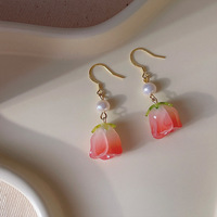 Boucles d'oreilles Super Féeriques Artisanales Rose de la Forêt Perles d'Eau Douce Fraîches et Douces Design Floral Tendance pour Femmes
