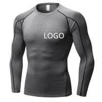Haut de compression pour homme à manches longues en Spandex imprimé par sublimation, séchage rapide, pour BJJ, sport, course à pied, sous-vêtement technique, anti-UV