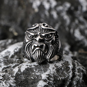 Sun Wukong Monkey Face <b>Ring</b> Men's <b>Titanium</b> Steel Jewelry Gift Thumb <b>Ring</b> - Product Image 4