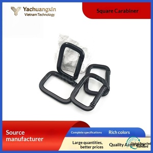 Square aluminum alloy climbing carabiner, bulk price, all black metal <b>quick</b>-<b>link</b> carabiner, bag strap hook - Product Image 4