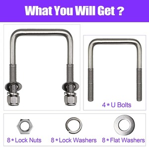 Tobo kẽm kết thúc thép không gỉ <span class=keywords><strong>U</strong></span> loại Bolt lớp 4 lớp UNF chủ đề ổn định xe tải với các loại hạt máy giặt <span class=keywords><strong>U</strong></span> kẹp - Product Image 4