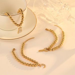Dainty Cute Jewelry Beaded Chain <b>Bracelet</b> Zircon <b>Shell</b> Charm Moon Bear <b>Bracelet</b> - Product Image 3