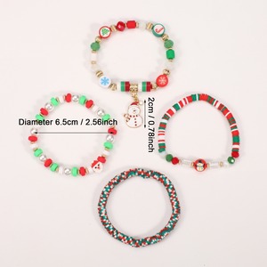 Bracelet de Noël en promotion : Bonhomme de neige, sapin, Père Noël, bois de renne faits main – Cadeau pour enfant, pendentif, décorations de Noël - Product Image 4