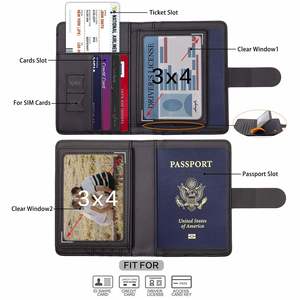 Agenda de Viaje de Cuero PU A5 con Tapa Dura, Bloqueo RFID, Encuadernación Térmica, para Tarjetas de Crédito/Paso de Viaje/Tarjetas SIM - Product Image 3