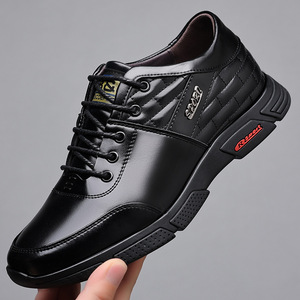 Men's Breathable Leather Oxfords <b>Low</b> <b>Heel</b> Office Casual Shoes Rubber Sole Stitching Detail Wenzhou Made - Product Image 1