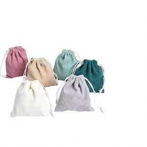 6pcs <b>Makeup</b> Pouch Soft Corduroy <b>Drawstring</b> Cosmetic <b>Bag</b> for Jewelry and <b>Makeup</b> Compact Travel Organizer - Product Image 1