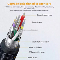 Penjualan laris kabel USB mikro 3.0 Transfer Data kecepatan Super jaket nilon kabel ekstensi laki-laki tipe 3.0 ke mikro B laki-laki