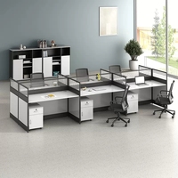 Chaises de bureau de poste de travail de personnel de conception moderne pour 2 4 6 positions de personnel bureau en verre pour l'application d'hôpital ou de villa