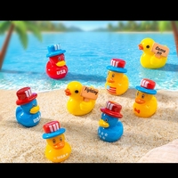 Miniatuur handgeschilderd resin eendje beeldje - patriottisch herdenkingsdag Kerstmis Pasen feestfavoren & cadeaus