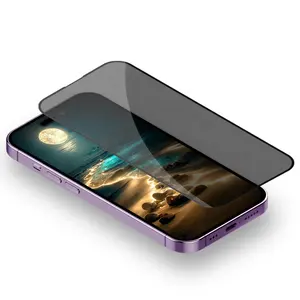 Aurey 2024 Nieuwe Hoge Kwaliteit 2.5d 9H 0.33Mm Privacy Aanpassen Voor Iphone 14 Pro Promax Gehard Glas Screen Protector
