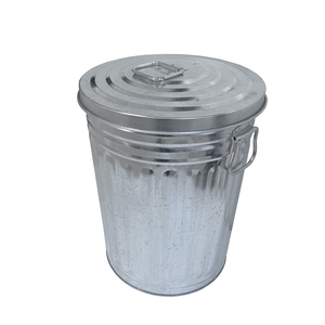 Thùng rác kim loại ngoài trời kiểu dáng thời trang bán trực tiếp, mạ kẽm, có nắp và tay cầm - Product Image 2