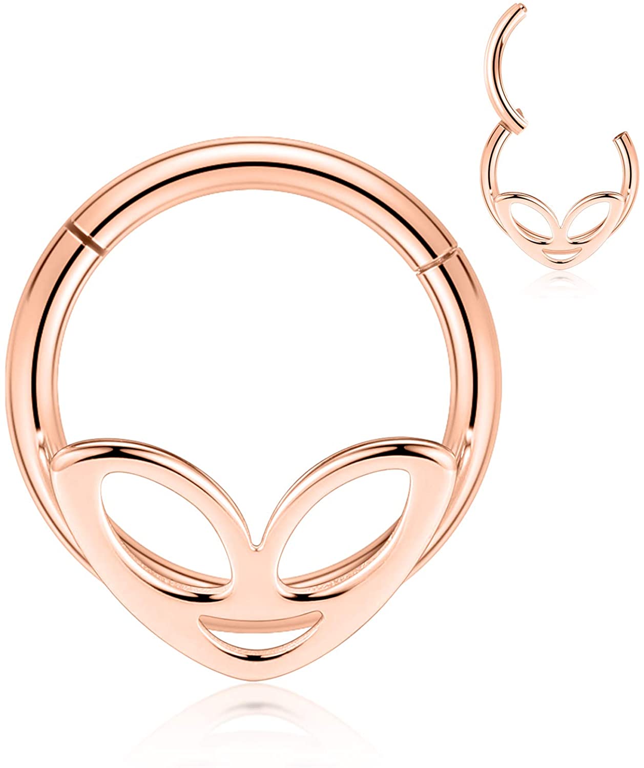 Серьга-кольцо с откидной крышкой для пирсинга носа, ювелирное изделие с раскрывающимся сегментом, 16 г, 8 мм, 10 мм, 316L, завитка ушной раковины, раковины, Козелка, козелка