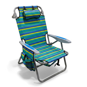 <span class=keywords><strong>Silla</strong></span> Plegable de Acero al Carbono para Exteriores, Cinco Posiciones Ajustables, Reposabrazos, Función <span class=keywords><strong>Reclinable</strong></span>, para Camping y <span class=keywords><strong>Playa</strong></span> - Product Image 1