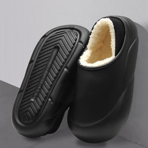 Chaussons d'hiver pour hommes en EVA, à bout ouvert, antidérapants, doublés polaire, épais, chauds, légers, imperméables, séchage rapide, pour intérieur et extérieur, par temps froid - Product Image 1