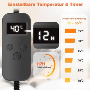 Coussin chauffant réglable pour chien et chat Asstikoo, minuterie à 12 niveaux, cordon résistant aux morsures, utilisation hivernale longue durée, tapis électrique - Product Image 3