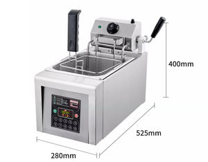 Freidora eléctrica de elevación automática, freidora inteligente comercial, máquina de pollo frito y patatas fritas de un solo cilindro de 8L - Product Image 3