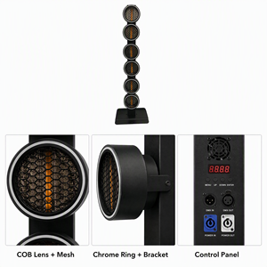 Barra LED Stroboscopica Professionale <span class=keywords><strong>Retro</strong></span> a 6 Lenti 300W COB DMX512 24CH 34CH 64CH Attivabile al Suono per Palcoscenico, Discoteca, Feste, KTV, Club, Concerti - Product Image 4