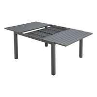 Ensemble de table à manger en aluminium gris moderne et confortable pour la cuisine, le jardin extérieur ou l'utilisation en plein air