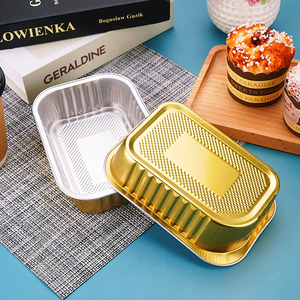 C450 Smoothwall Cooking Frozen Barbacoa Contenedor <span class=keywords><strong>de</strong></span> comida para llevar Uso en fiestas 450mL Papel <span class=keywords><strong>de</strong></span> aluminio Pastel Mini moldes para pan con tapas - Product Image 1